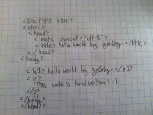 Hand written code